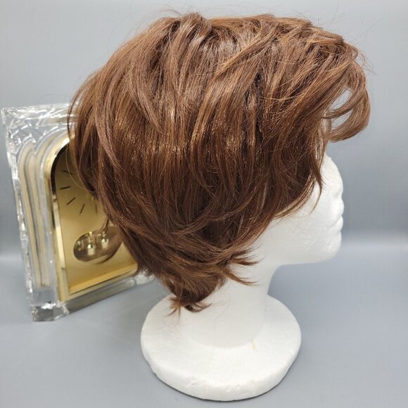 Wigsis Wig Auburn Brown Short Layer Cut Thick Soft Synthetic New - Picture 2 of 9